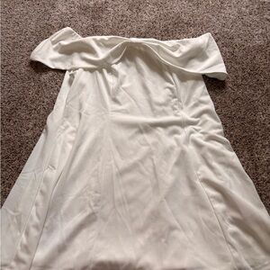 SHEIN Off-Shoulder White Mini Dress